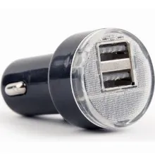 Зарядний пристрій EnerGenie USB 2.1A black (EG-U2C2A-CAR-02)