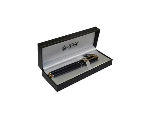 Ручка піряна Regal набір перо + ролер в подарунковому футлярі Перлинно-чорний (R12216.L.RF)
