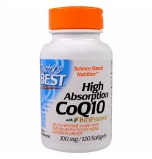 Антиоксидант Doctor's Best Коензим Q10 Високої абсорбацию 100мг, BioPerine, 120 желатин (DRB-00183)