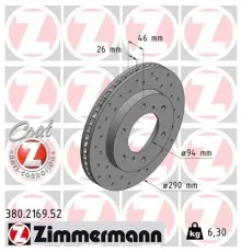 Гальмівний диск ZIMMERMANN 380.2169.52