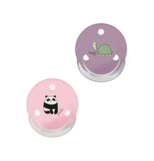 Пустышка Baby-Nova Turtle&Panda Uni 0-24 мес. розовая/сиреневая, 2 шт. (3962097)