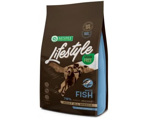 Сухий корм для собак Natures Protection Lifestyle Grain Free White Fish Adult All Breeds 1.5 кг (NPLS45684)