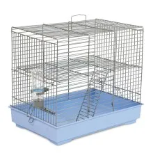 Клетка для грызунов Природа "Микки" 37x25x30 см с лестницей хром/светло-голубая (4823082415144)