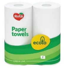 Паперові рушники Ruta Ecolo Білі 2 шари 2 рулони (4820023747210)