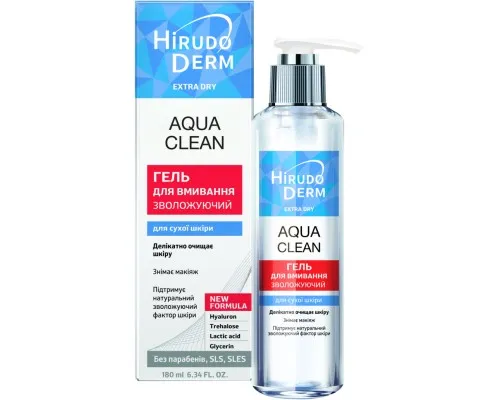 Гель для умывания Біокон Hirudo Derm Extra-Dry Aqua Clean Увлажняющий 180 мл (4820008318725)