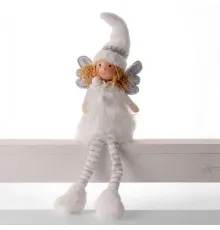 Новорічна фігурка Novogod`ko Янгол у білому, 55 см, LED тіло, сидить (974831)
