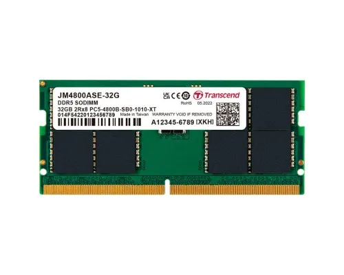 Модуль памяти для ноутбука SoDIMM DDR5 32GB 4800 MHz JetRam Transcend (JM4800ASE-32G)