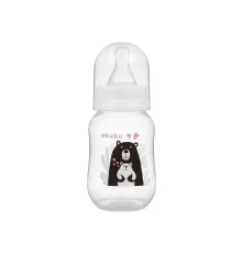 Пляшечка для годування Akuku чорний Ведмедик, 125 мл (A0004)