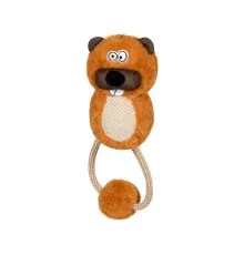 Игрушка для собак GiGwi Eco Friendz Бобер с веревкой 30 см (2247)