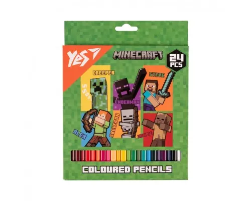 Карандаши цветные Yes 24 цветов Minecraft Heroes (290740)