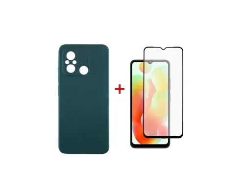 Чохол до мобільного телефона Dengos Kit for Xiaomi Redmi 12C case + glass (Green) (DG-KM-53)