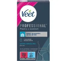 Воскові смужки Veet Professional для чутливої шкіри лінії бікіні та області під пахвами з Олією мигдалю 16 шт. (5900627081367)