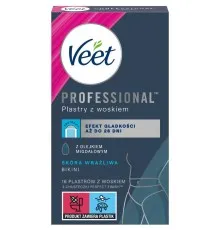 Воскові смужки Veet Professional для чутливої шкіри лінії бікіні та області під пахвами з Олією мигдалю 16 шт. (5900627081367)