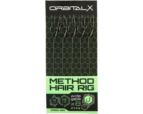 Повідець OrbitalX Method Hair Rig Wide Gape 10 20lb 10cm (5шт/уп) camo (694.00.04)