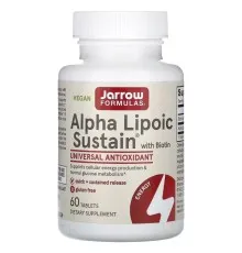 Антиоксидант Jarrow Formulas Альфа-Липоевая кислота с биотином, 300 мг, Alpha Lipoic Sustain, 60 (JRW-20010)