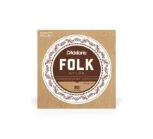 Струни для гітари D'Addario Folk Nylon Ball End Silver Wound / Black Treble (EJ32)