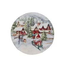 Серветка на стіл Прованс гобеленова з велюром Снігова зима D 35см (036442)