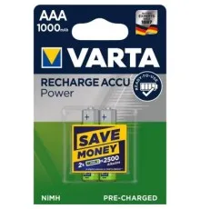 Аккумулятор Varta Rechargeable Accu 1000mAh NI-MH * 2 (05703301402)
