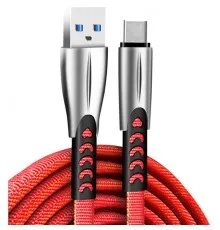 Дата кабель USB 2.0 AM to Type-C 1.0m zinc alloy red ColorWay (CW-CBUC012-RD)