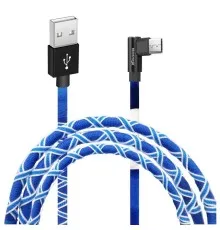 Дата кабель USB 2.0 AM to Micro 5P 1.0m White/Blue Grand-X (FM-08WB)