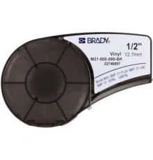 Стрічка для принтера етикеток Brady вініл, 12.7mm/6.4m. білий на чорному (M21-500-595-BK)