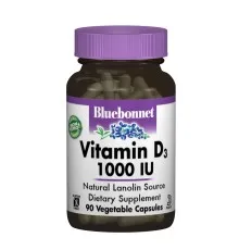 Витамин Bluebonnet Nutrition Витамин D3 1000IU, 90 вегетарианских капсул (BLB0311)