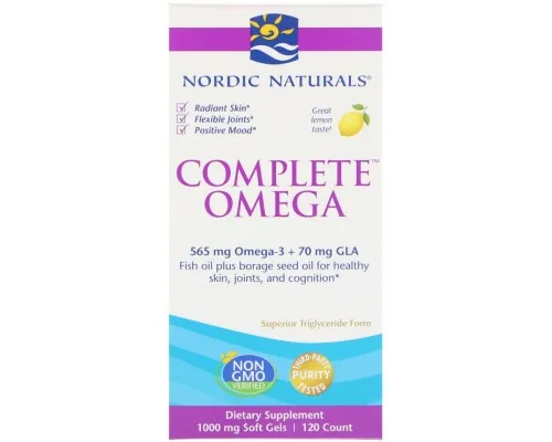 Жирні кислоти Nordic Naturals Омега Комплекс з лимоном, Complete Omega, Lemon, 1000 мг, 12 (NOR-02770)