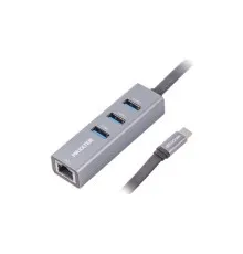 Концентратор Maxxter Type-C to Gigabit Ethernet, 3 Ports USB 3.0 (NECH-3P-02)