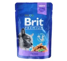 Влажный корм для кошек Brit Premium Cat Pouches with Cod Fish 100 г (8595602506002)