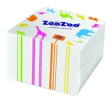 Серветки столові ZooZoo одношарові білі 24x23 см 100 шт. (4823019009293)