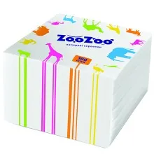 Салфетки столовые ZooZoo однослойные белые 24x23 см 100 шт. (4823019009293)