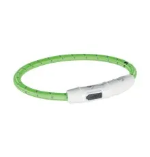 Ошейник для животных Trixie светящийся с USB L-XL 65 см/7 мм зеленый (4053032127029)