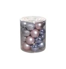 Елочная игрушка Chomik шарики 26 шт 6 см, микс голубые, серебряные, розовые (5900779840546_1)