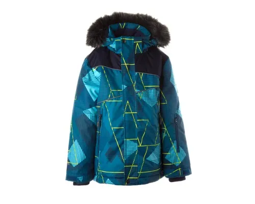 Куртка Huppa NORTONY 1 17440130 бирюзово-зелёный с принтом/тёмно-синий 128 (4741632102538)