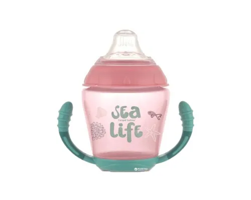 Поїльник-непроливайка Canpol babies з мяким силіконовим носиком Sea Life рожевий 230 мл (56/501_pin)