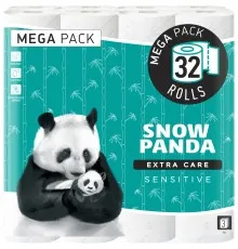 Туалетная бумага Сніжна Панда Extra Care Sensitive 3 слоя 32 рулона (4820183971586)