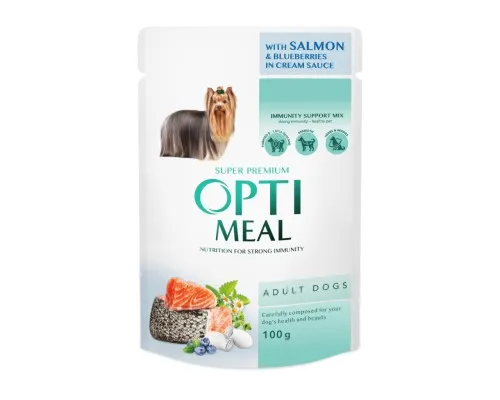 Вологий корм для собак Optimeal з лососем та лохиною в соусі 100 г (4820215369725)