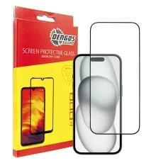 Скло захисне Dengos Full Glue iPhone 15 Plus (black) (TGFG-319)