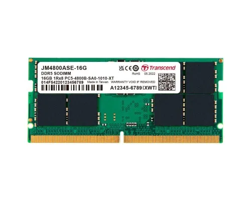 Модуль памяти для ноутбука SoDIMM DDR5 16GB 4800 MHz JetRam Transcend (JM4800ASE-16G)
