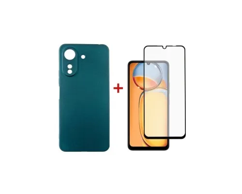 Чехол для мобильного телефона Dengos Kit for Xiaomi Redmi 13C case + glass (Green) (DG-KM-54)