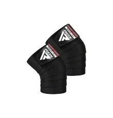 Бинт для спорта RDX на коліна K1 GYM Knee Wraps Full Black (WAH-K1FB)