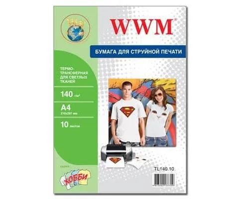Фотопапір WWM A4 Termotransfers/White (TL140.10)