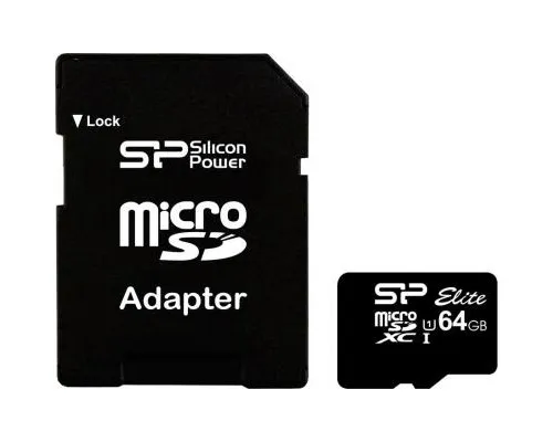 Карта памяти Silicon Power 64GB microSDXC Class 10 UHS-ISDR (SP064GBSTXBU1V10SP)