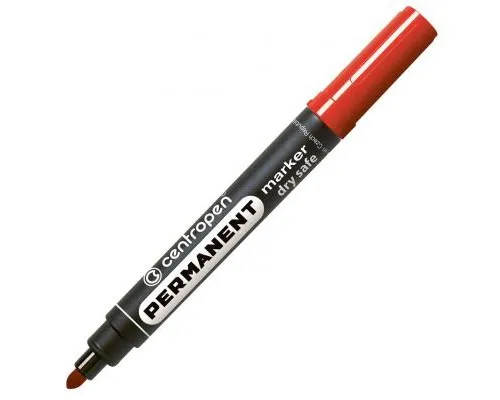 Маркер Centropen Permanent Dry Safe 8510 2,5 мм, round tip, red (8510/02)