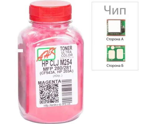 Тонер HP CLJ M254/MFP280/281 40г Magenta +chip AHK (3202790)