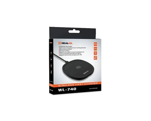 Зарядний пристрій REAL-EL WL-740 black (EL123160019)