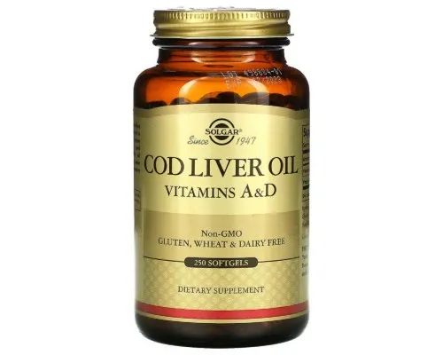 Витамин Solgar Масло печени Трески с Витаминами A и D, Cod Liver Oil & Vita (SOL-00941)