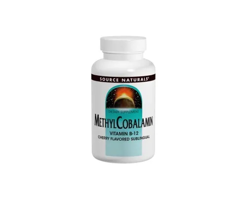 Вітамін Source Naturals Метилкобаламін (В12) 5 мг, Смак Вишні, 60 таблеток для расс (SNS-01329)