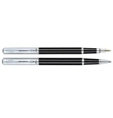 Ручка перьевая Regal набор перо + роллер в подарочном футляре Чёрный металлик (R131200.L.FR)