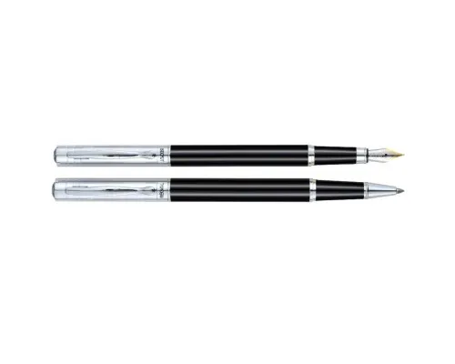 Ручка піряна Regal набір перо + ролер в подарунковому футлярі Чорний металік (R131200.L.FR)